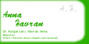 anna havran business card